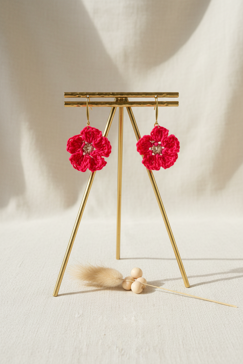 Les boucles d'oreilles fleur Lilou - COLLECTION SIGNATURE