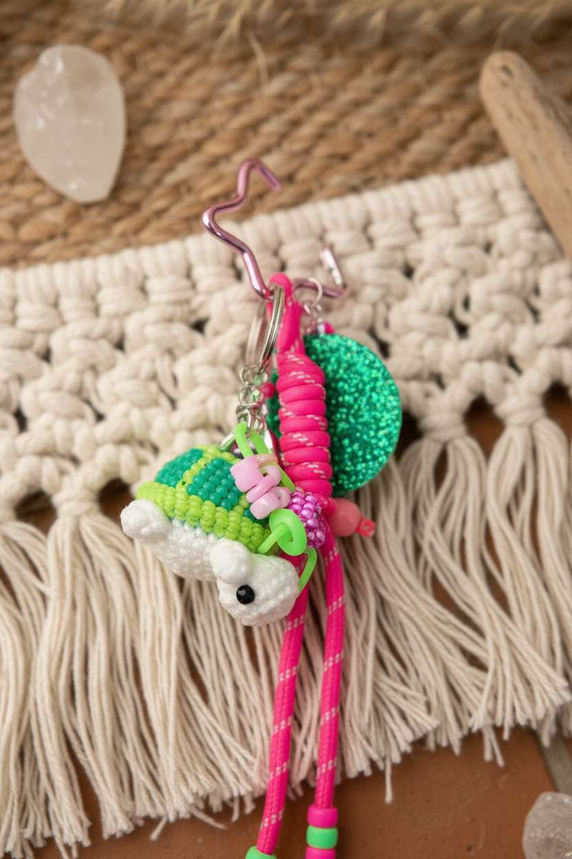 Bijou de sac Laguna et sa petite tortue crochetée - Accessoire d'été