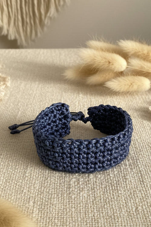 Bracelet Lily Tressé Bleu Marine