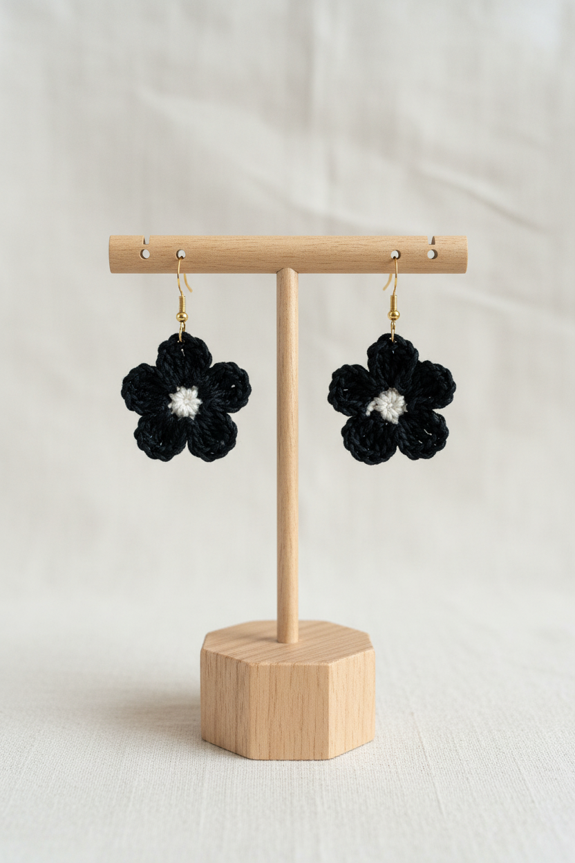 Boucles d'oreilles Fleur en crochet — COLLECTION SIGNATURE