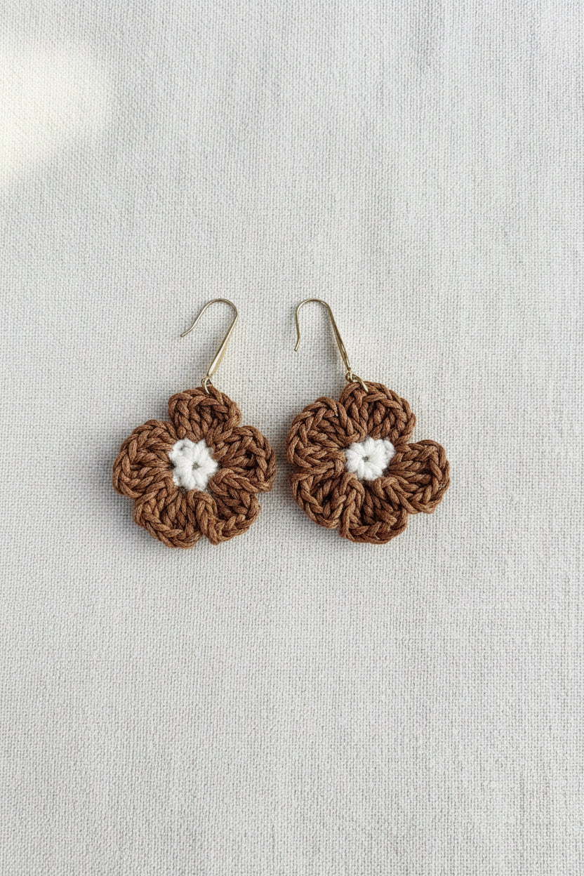 Boucles d'oreilles Fleur en crochet — COLLECTION SIGNATURE