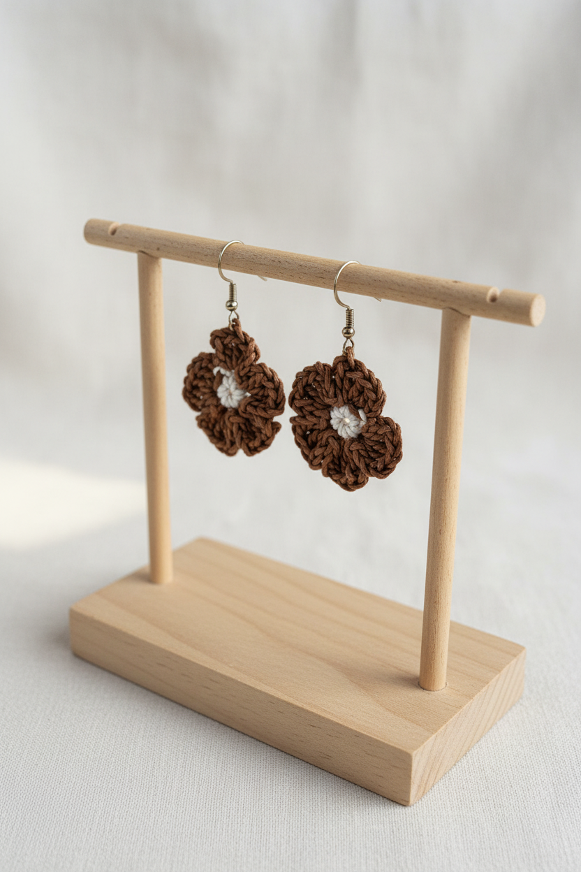 Boucles d'oreilles Fleur en crochet — COLLECTION SIGNATURE