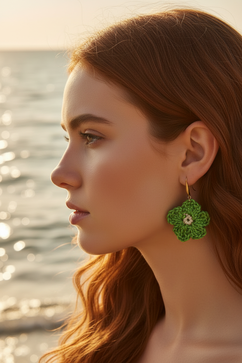 Boucles d'oreilles Fleur en crochet — COLLECTION SIGNATURE