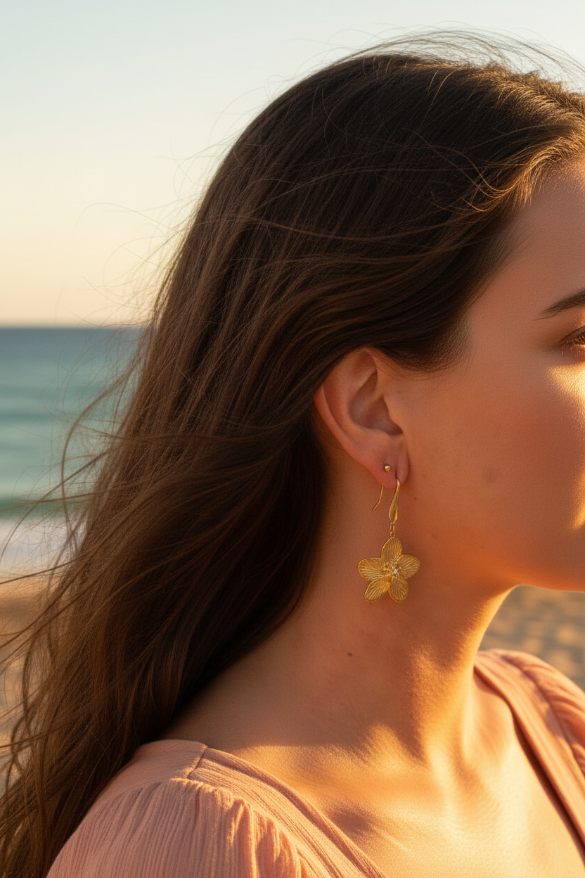 Boucles d’oreilles Léa (Fleur Dorée)