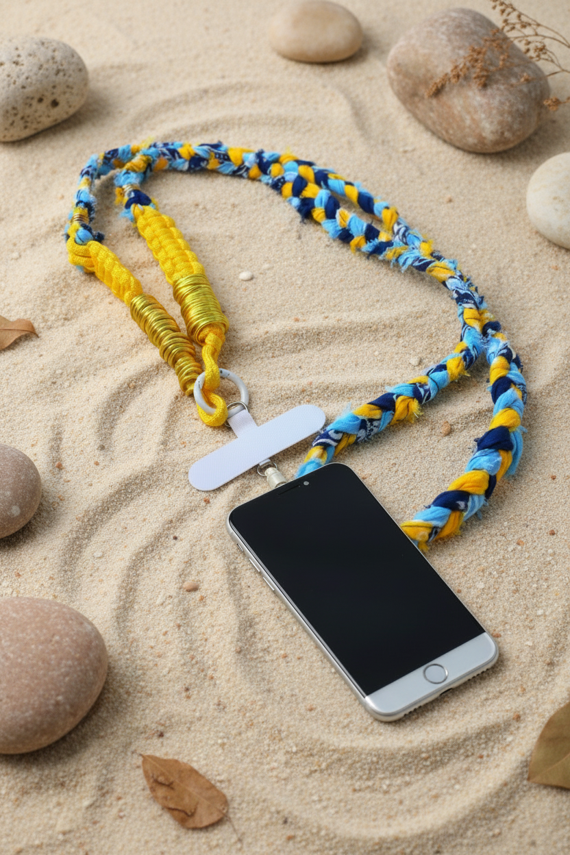 Bandoulière de téléphone Miya détail des ornements - Joyas by Jo
