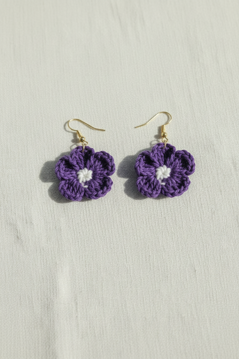 Boucles d'oreilles Fleur en crochet — COLLECTION SIGNATURE