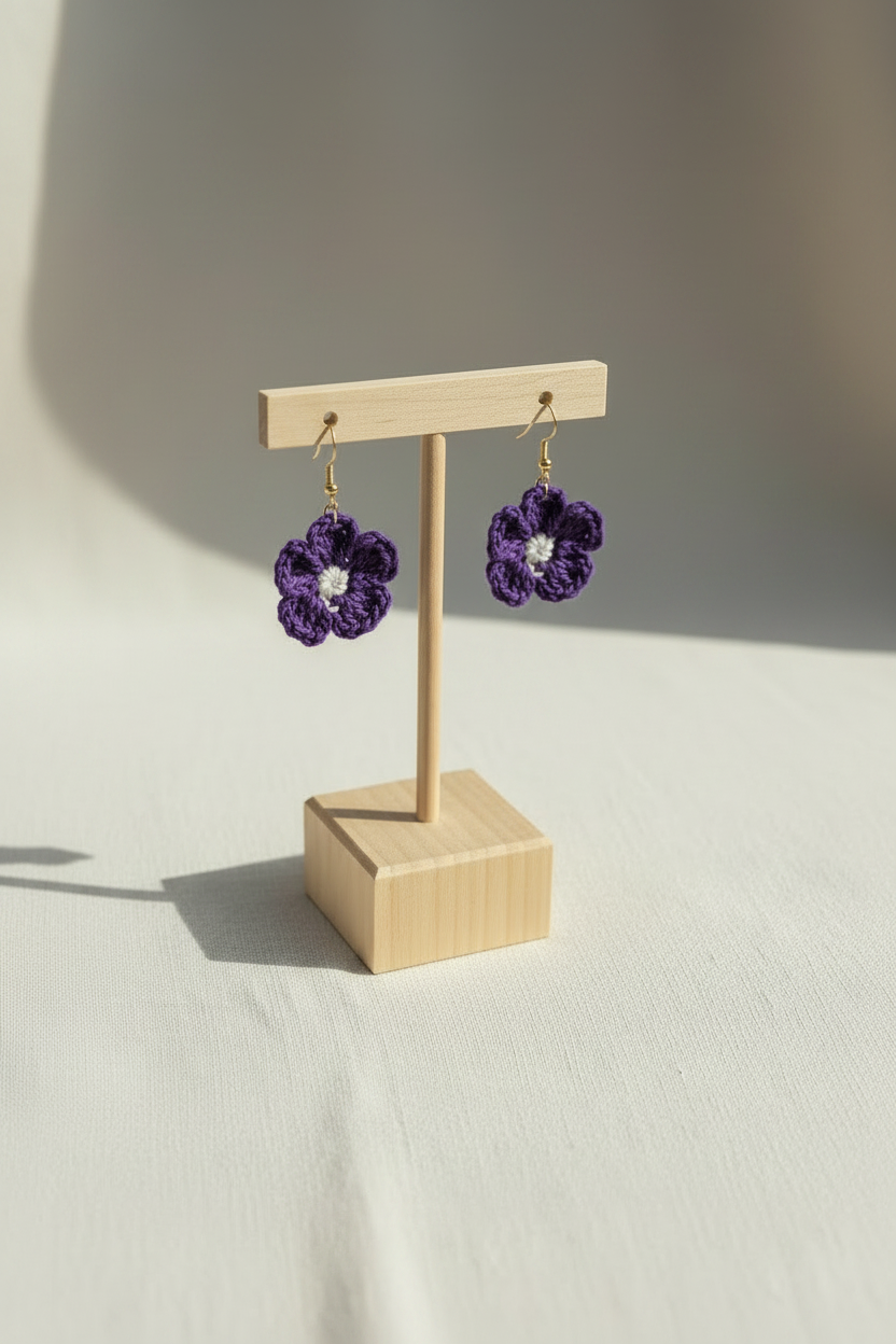 Boucles d'oreilles Fleur en crochet — COLLECTION SIGNATURE
