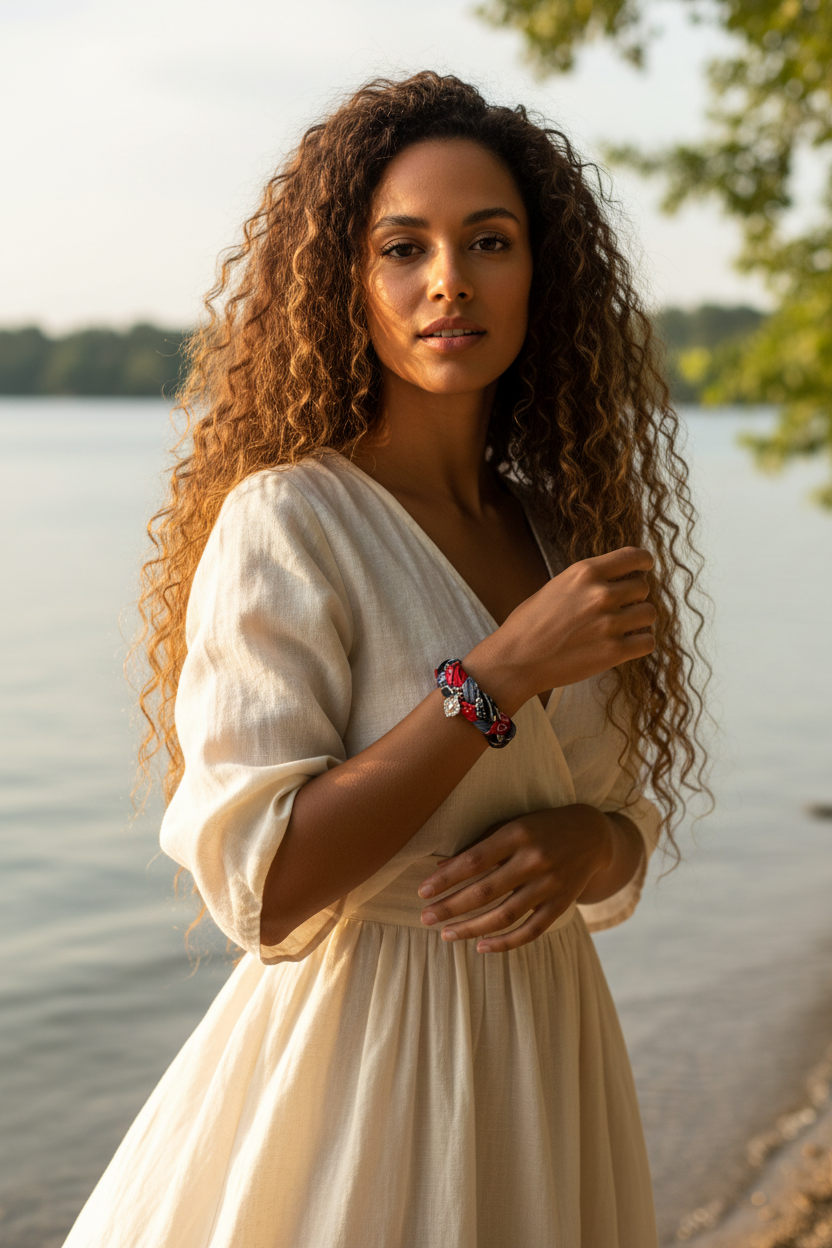 Bracelet Tressé Chiara - Bijou Bandana Fait Main Ajustable Bohème Gipsy