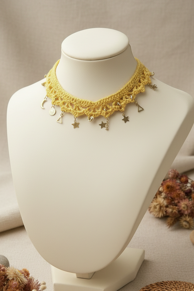 Choker Ife : la parure solaire en maille bohème Collection Signature