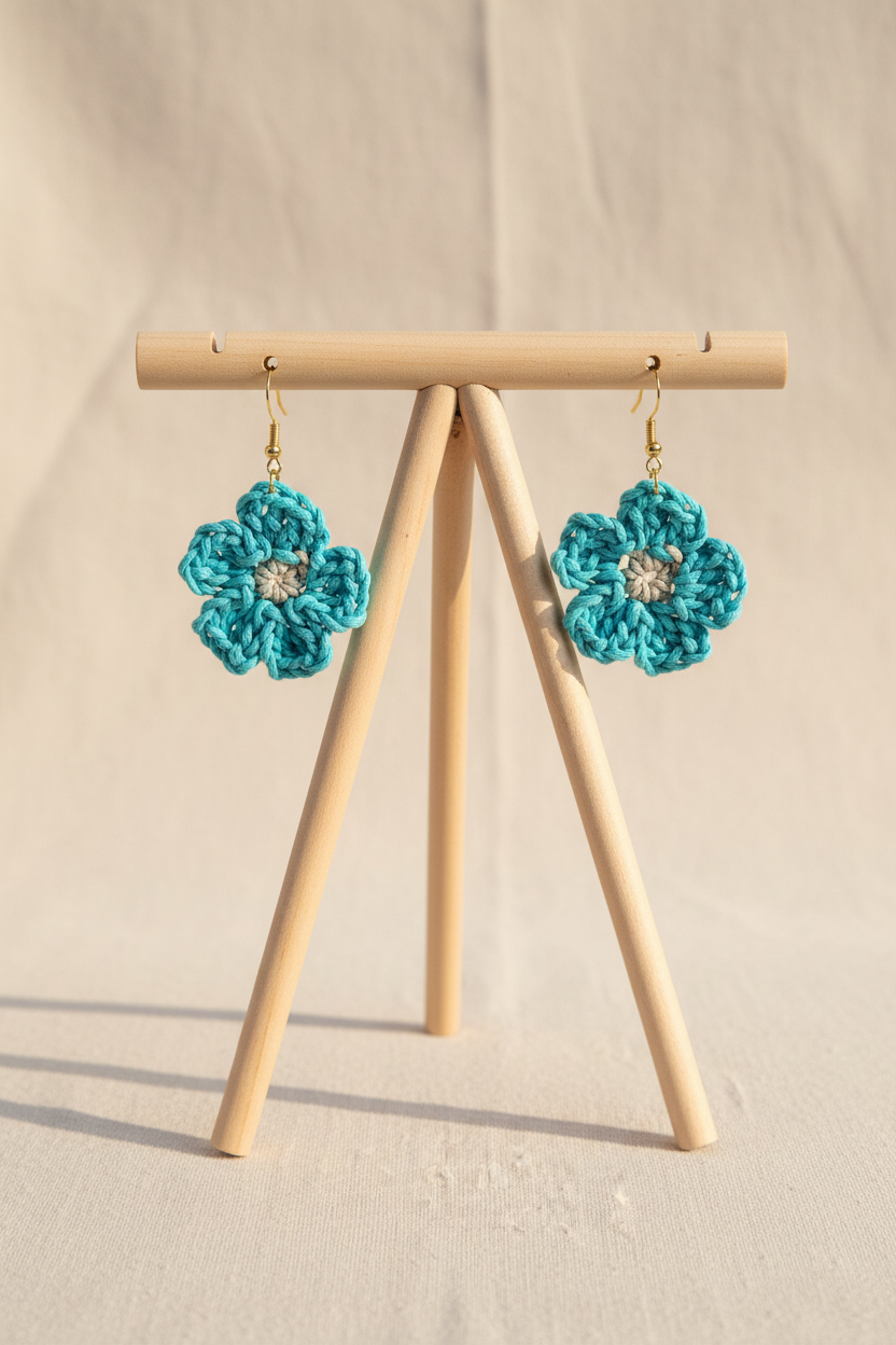 Boucles d'oreilles Fleur en crochet — COLLECTION SIGNATURE