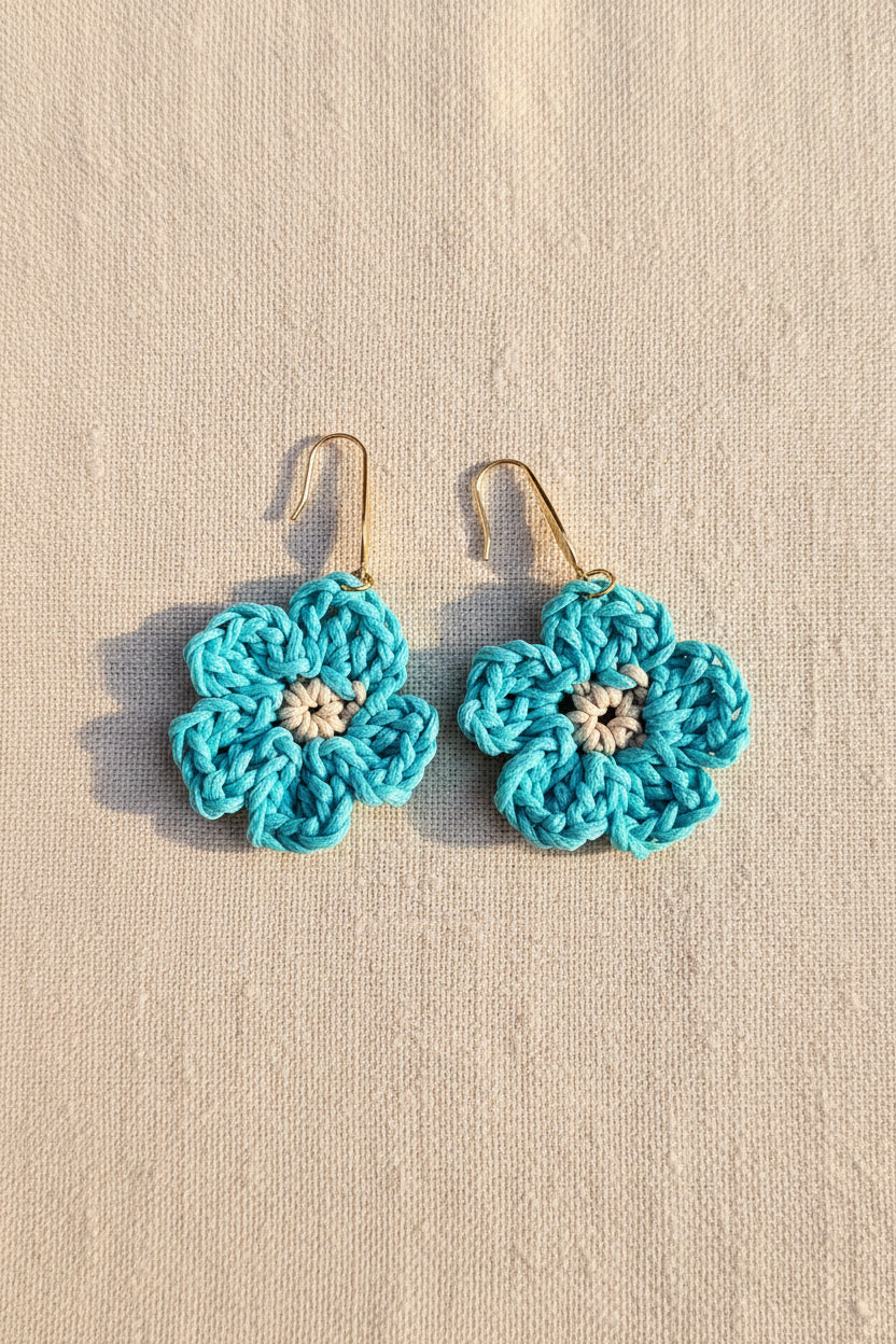 Boucles d'oreilles Fleur en crochet — COLLECTION SIGNATURE
