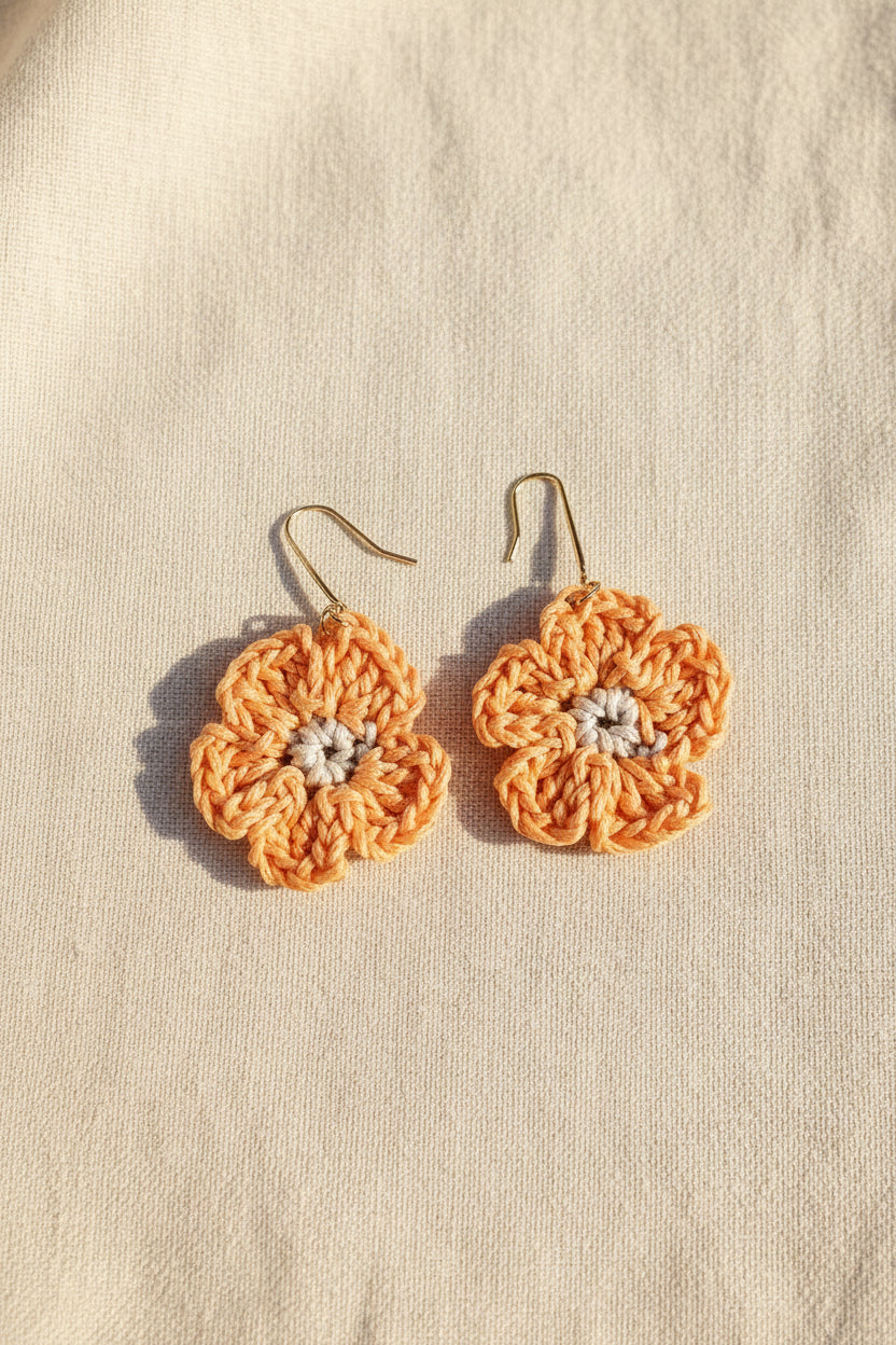 Boucles d'oreilles Fleur en crochet — COLLECTION SIGNATURE
