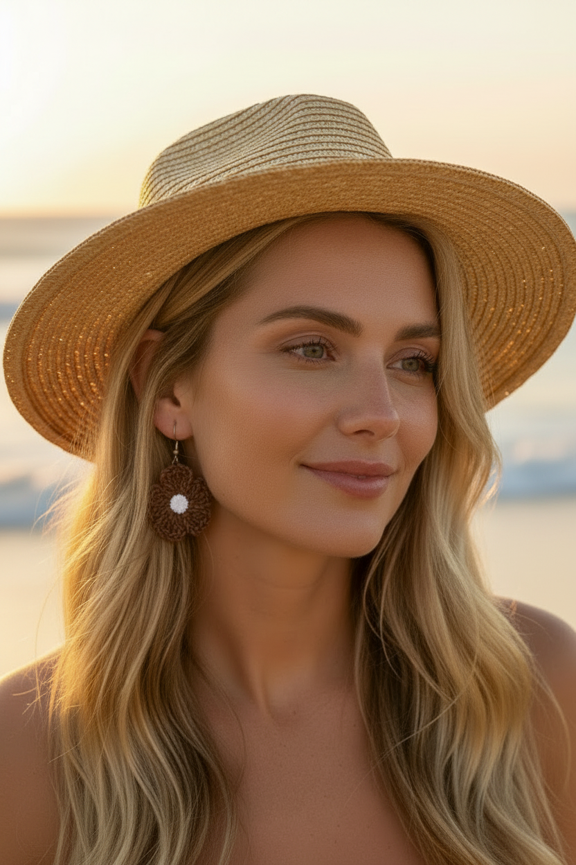 Boucles d'oreilles Fleur en crochet — COLLECTION SIGNATURE