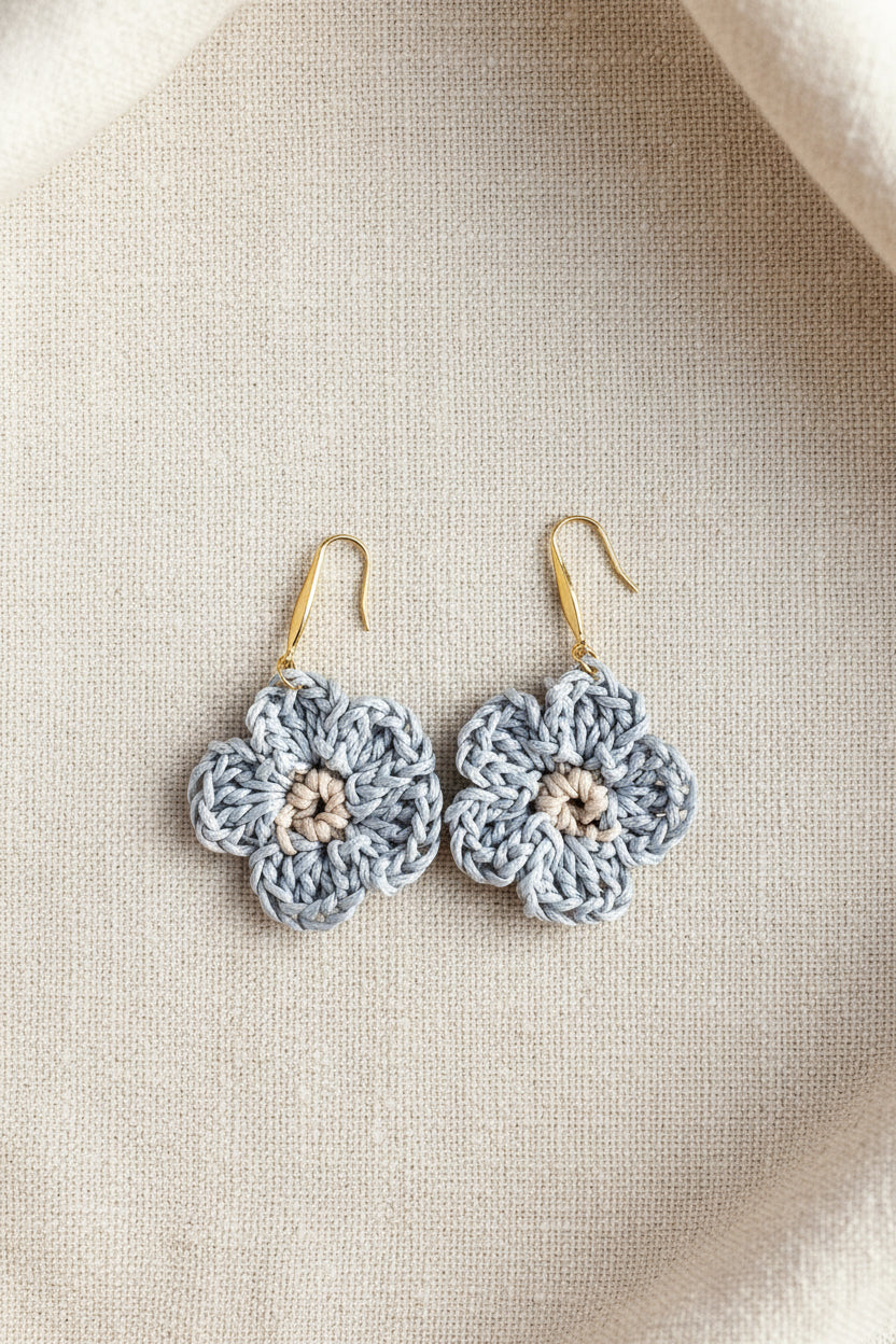 Boucles d'oreilles Fleur en crochet - COLLECTION SIGNATURE