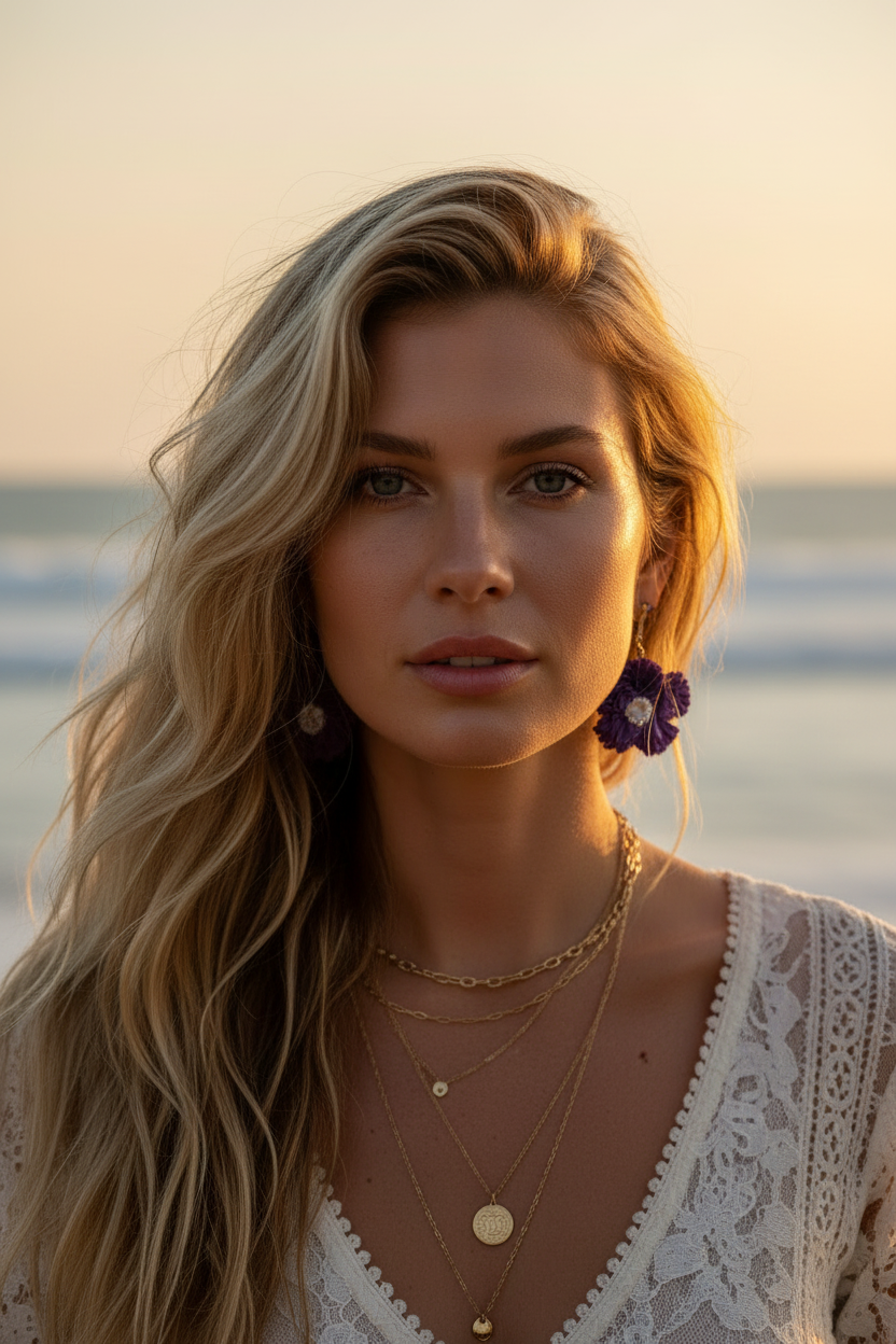 Boucles d'oreilles Fleur en crochet — COLLECTION SIGNATURE