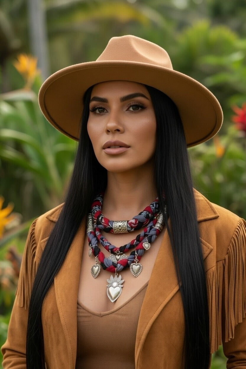 Collier Layering Chiara Bandana Tressé - Bijou Multi-Rangs Bohème Luxe