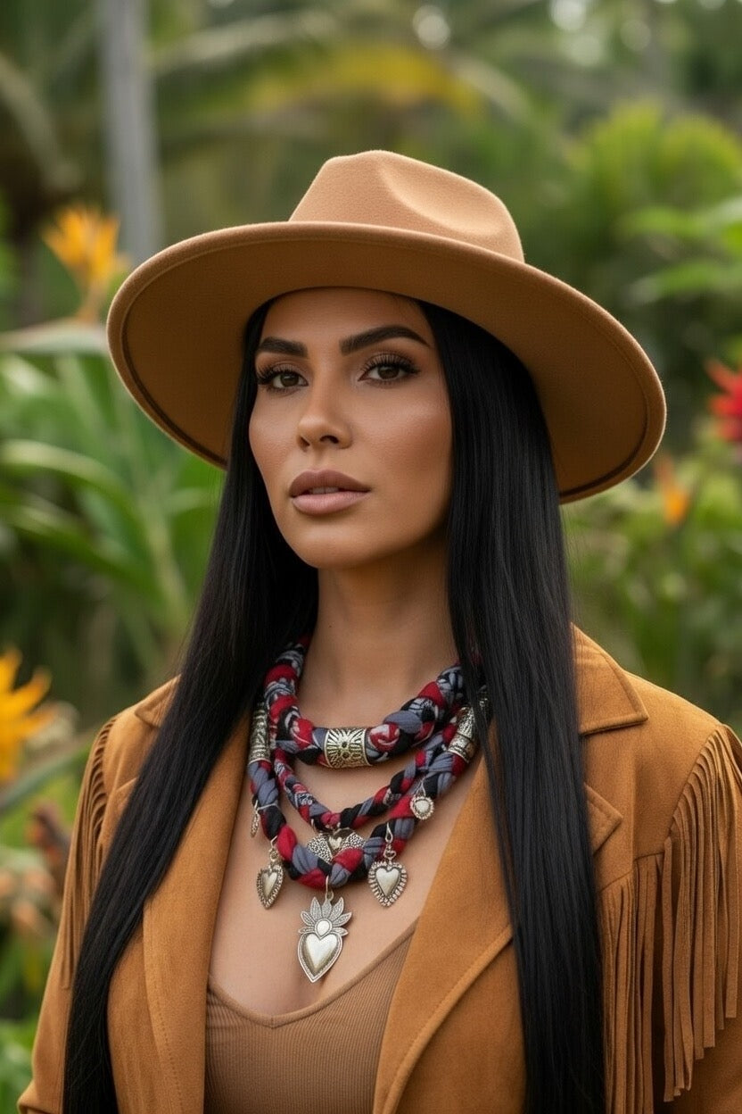 Collier Layering Chiara Bandana Tressé - Bijou Multi-Rangs Bohème Luxe