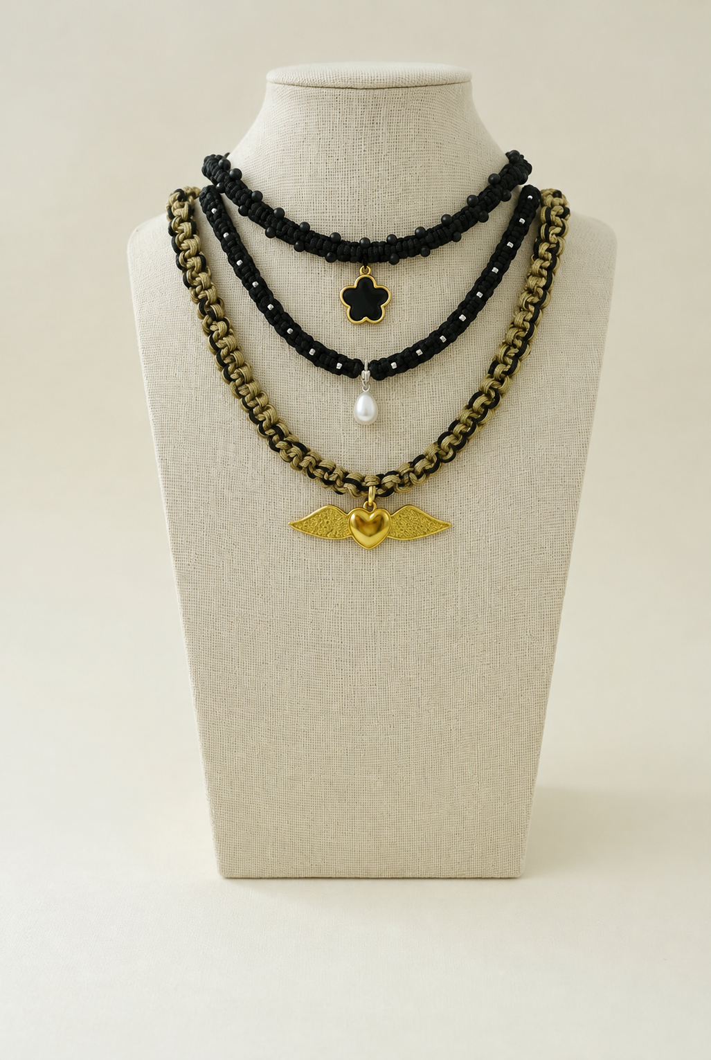 Collier Layering Évi "Cœur Ailé"