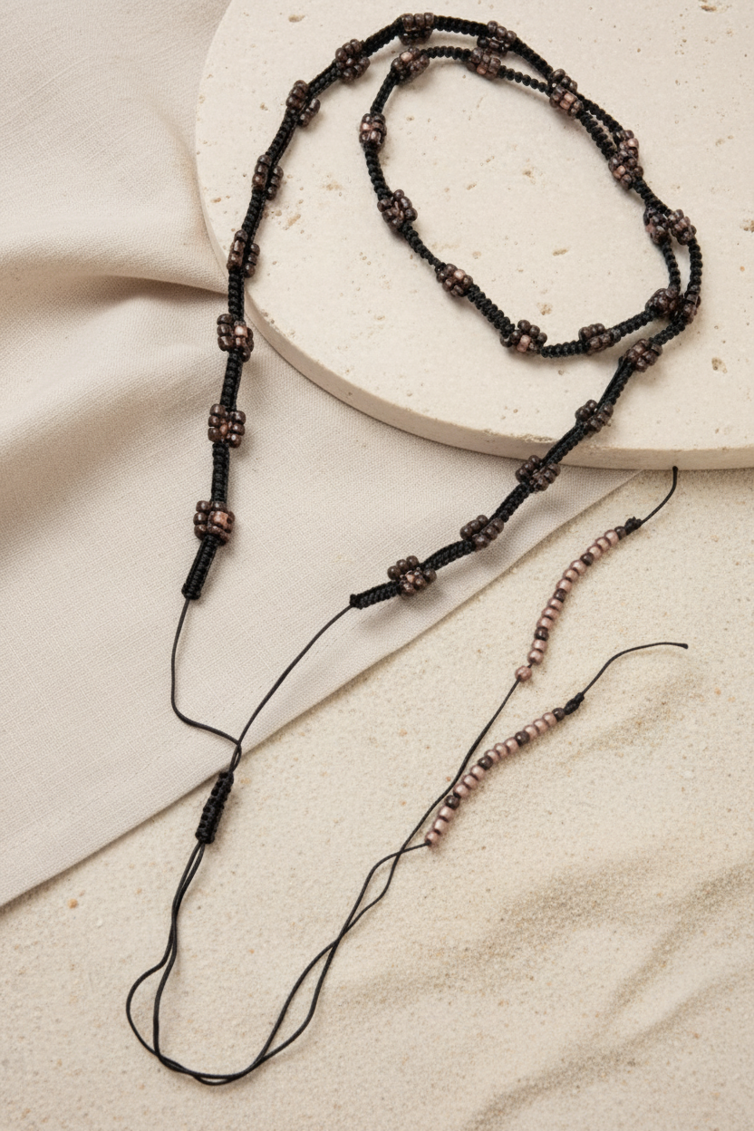 Headband perles Vitoria porté vue de côté - Joyas by Jo