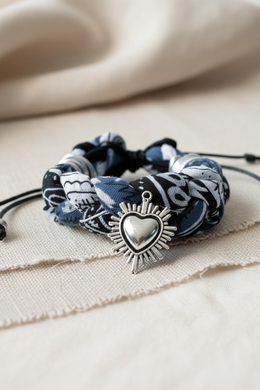 Bracelet tressé Bandana Elettra vue complète - Joyas by Jo
