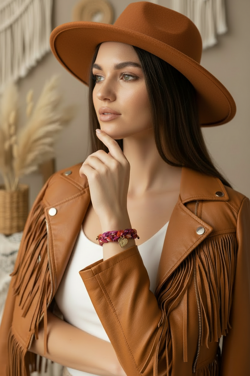 Bracelet tressé Bandana Grenada multicolore style bohème - Joyas by Jo

