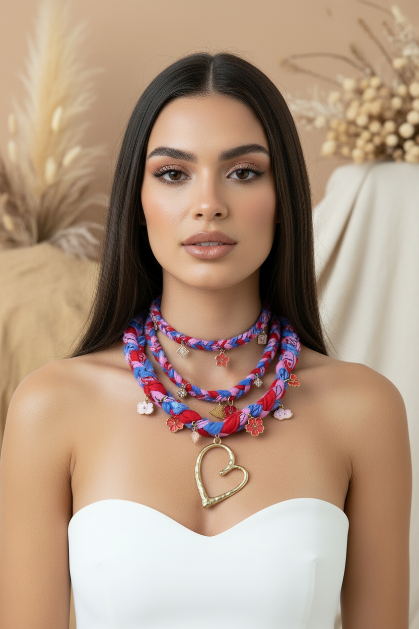 Collier layering Indy Jardin Bohème détail du pendentif - Joyas by Jo