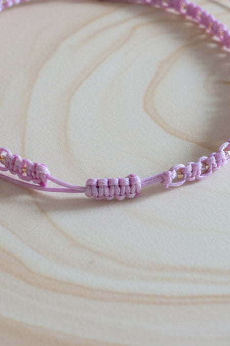 Détail collier macramé rose artisanal - bijou fait main Joyas by Jo
