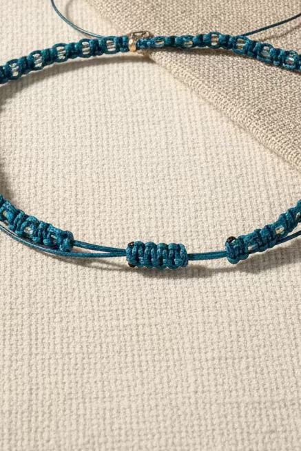 Détail collier macramé turquoise artisanal - bijou fait main Joyas by Jo
