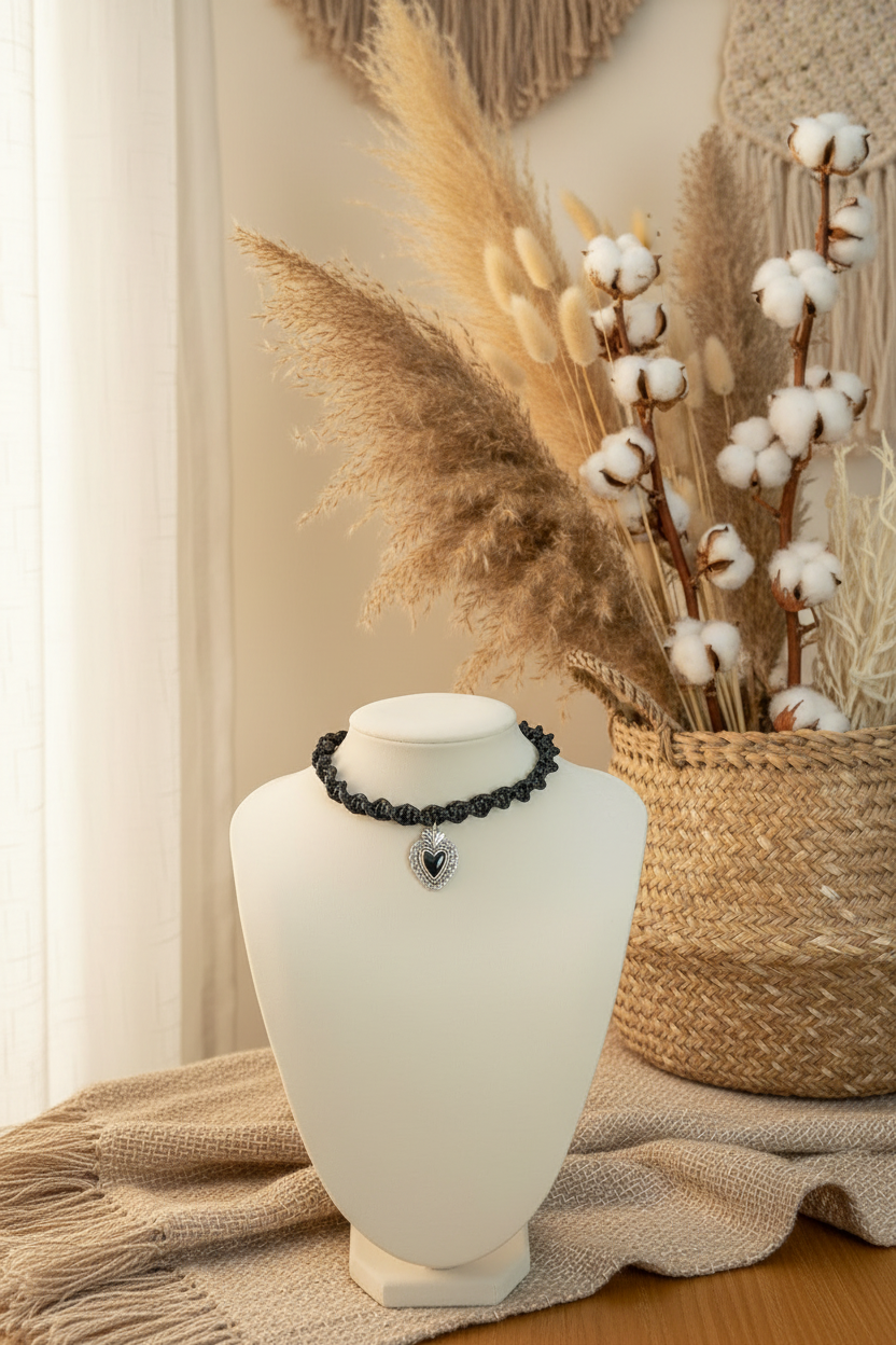 CHOKER Bly "Cœur d'ébène "