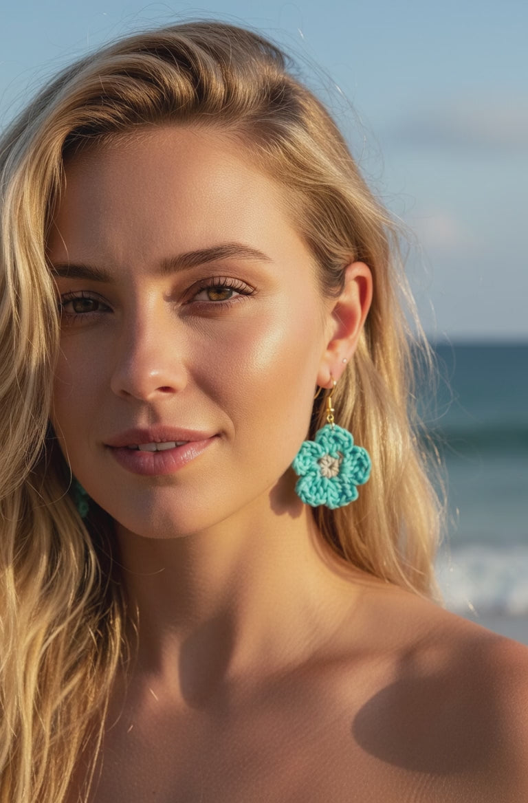 Boucles d'oreilles Fleur en crochet — COLLECTION SIGNATURE